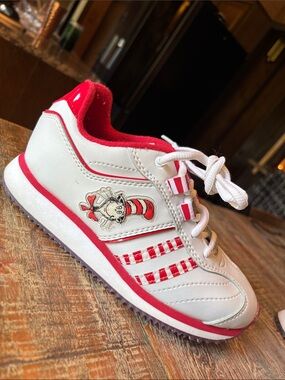 Dr. Seuss White and Red Kids Cartoon Lace-Up Sneakers